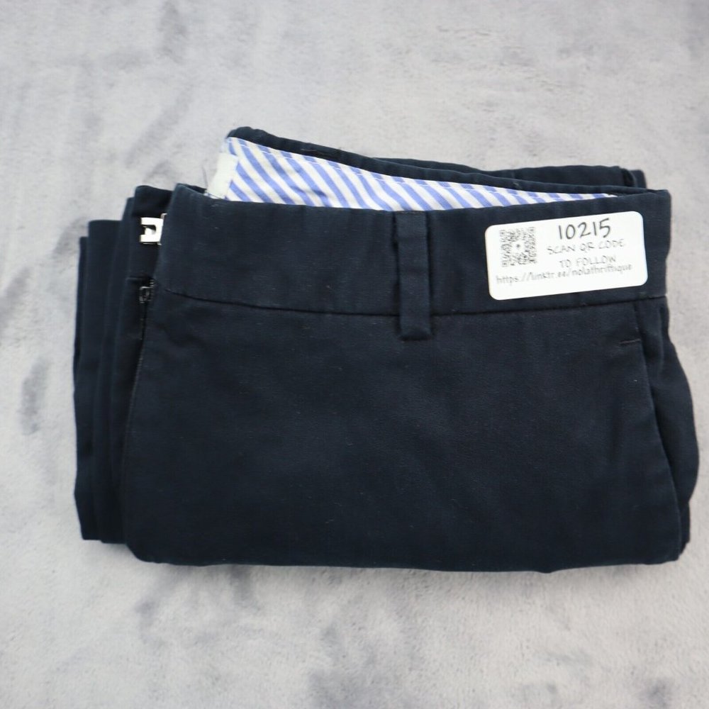Peserico Pants Women Large Navy Blue Casual Lightweight Wide Leg EU 42 Chino - Picture 15 of 15